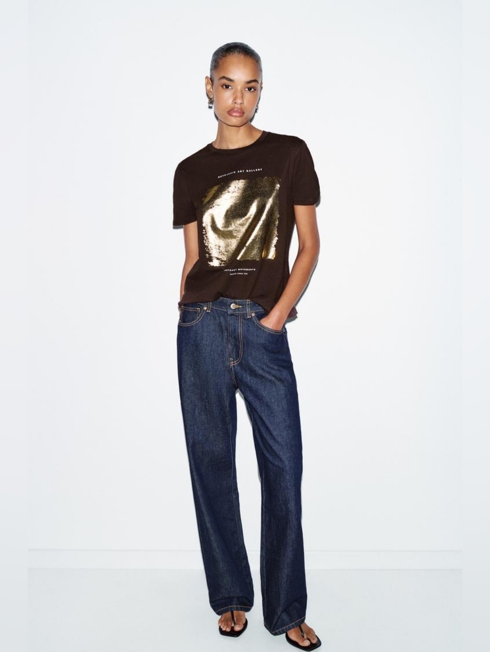 METALLIC PRINT T-SHIRT SIZE M - Picture 2 of 8